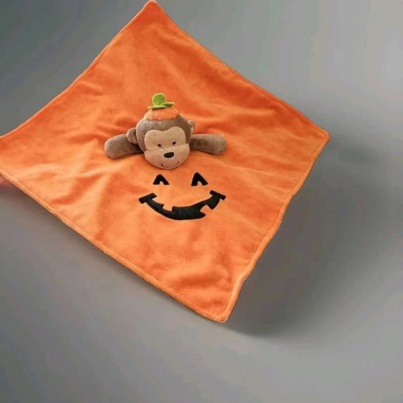 Carter's Plush Security Blanket, Pumpkin Monkey Halloween Unisex - Picture 1 of 6